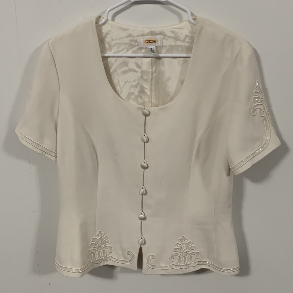 Loft fully lined Off white Suit good condition, career wear, Jacket has stains